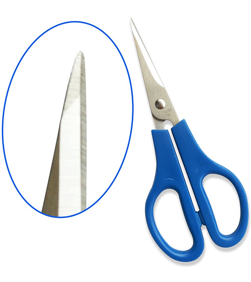 Sharp point sewing scissors for thread trimming
