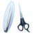 Plastic handle barber scissors with bead blasted blade finish