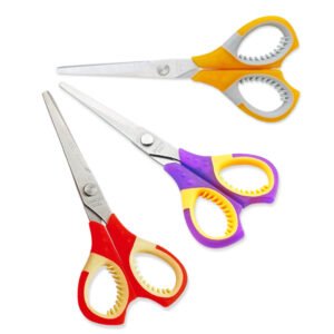 Comfort handle student scissors with screw thread grip