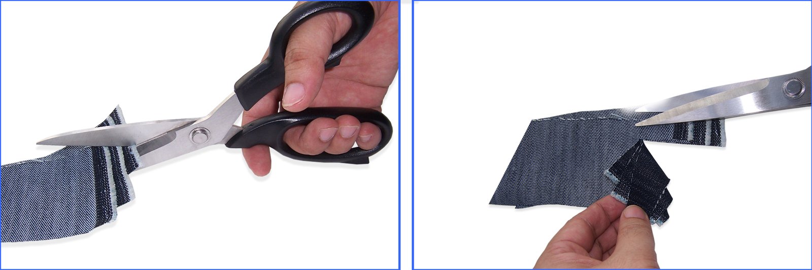 Tailor shears capable of cutting three layers of denim