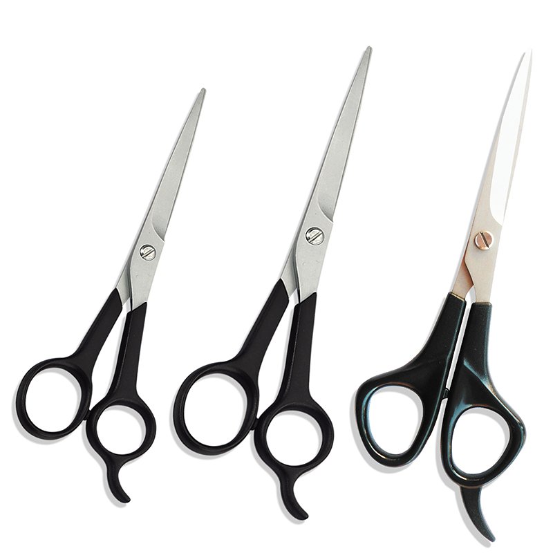 Plastic handle hair cutting scissors